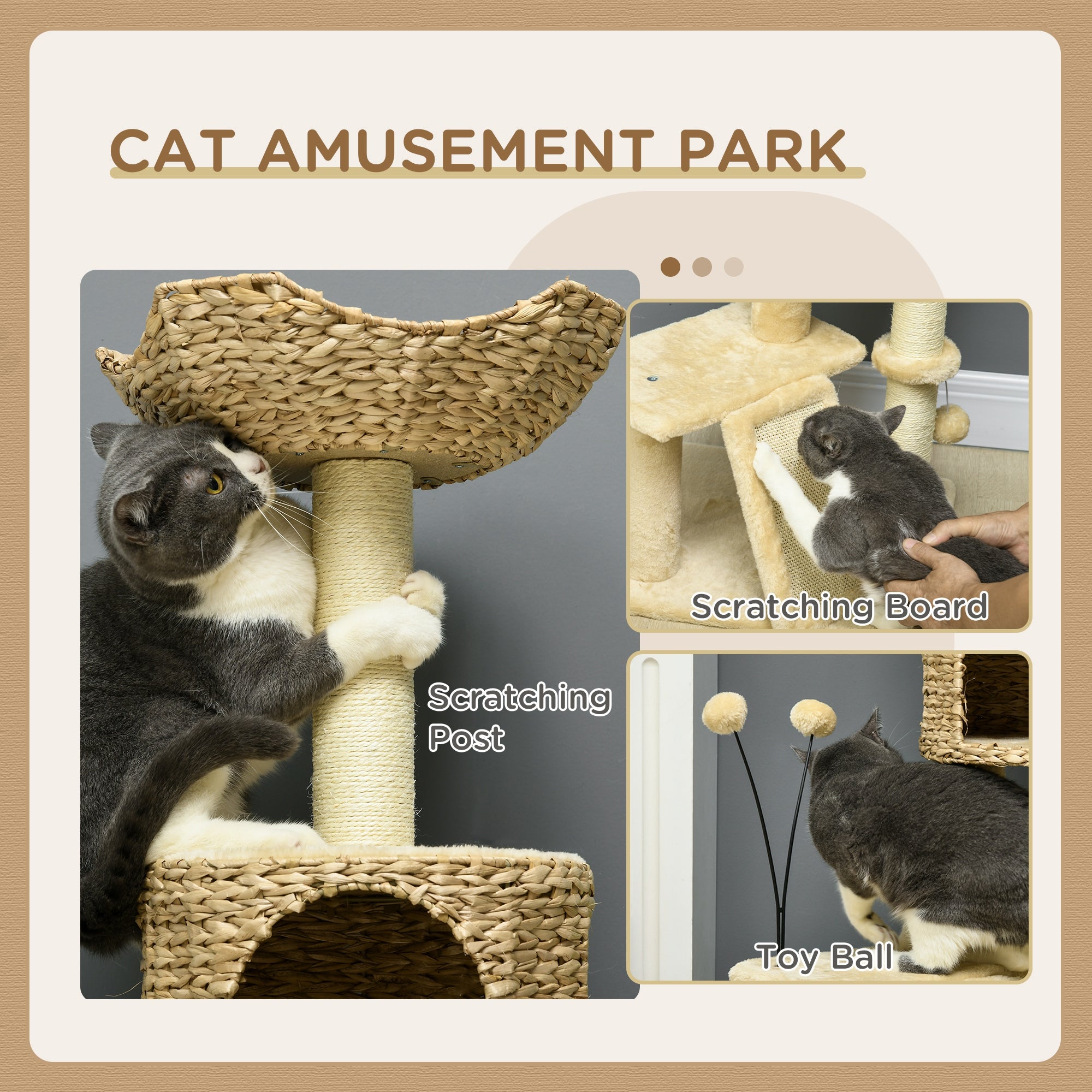 Cat Tree for Indoor Cats w/ Scratching Posts